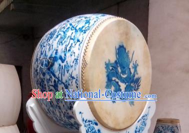 Chinese Traditional Handmade Drums Folk Dance Lion Dance Drum Printing Dragon Cowhide Drums