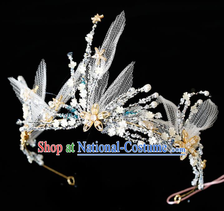 Top Grade Handmade Bride Veil Royal Crown Hair Accessories for Women