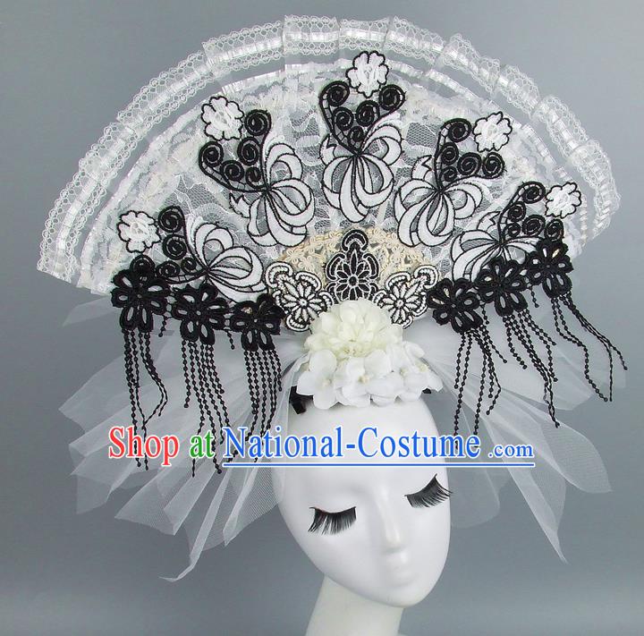 Top Grade Handmade Chinese Lace Palace Hair Clasp Traditional Hair Accessories Headdress for Women