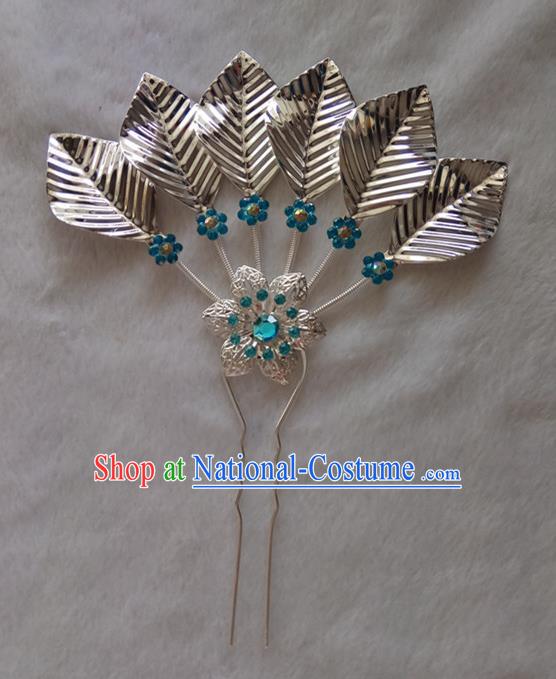 Chinese Ethnic Dai Nationality Hair Accessories Traditional Folk Dance Hairpins for Women