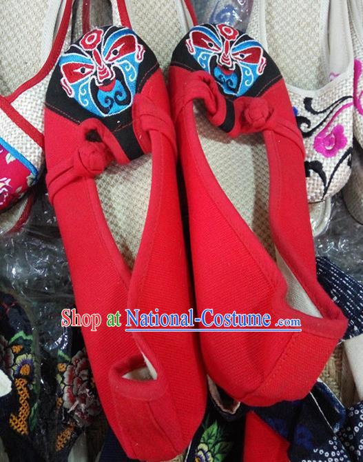 Chinese Traditional Handmade Embroidered Shoes Red Cloth Shoes for Women