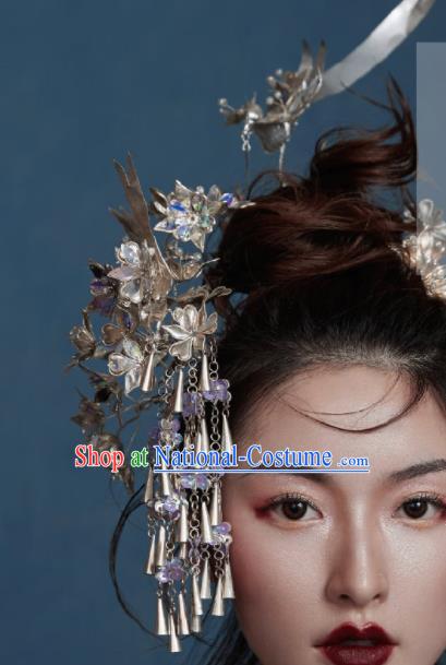 Chinese Traditional Ancient Bride Headdress Palace Tassel Hairpins Hair Accessories for Women