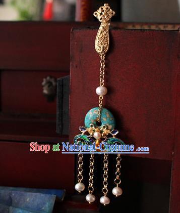 Chinese Classical Jewelry Accessories Traditional Hanfu Bat Brooch Tassel Pendant for Women