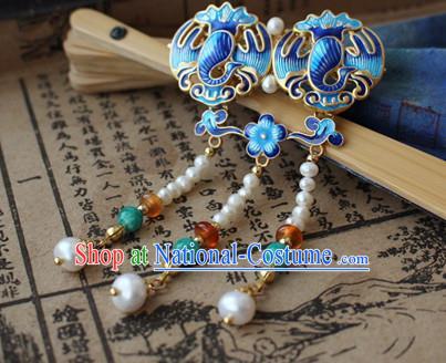 Asian Chinese Traditional Hair Accessories Ancient Hanfu Blueing Hairpins Hair Clip for Women