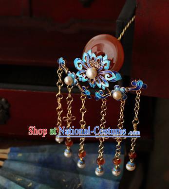 Asian Chinese Traditional Hair Accessories Ancient Hanfu Blueing Chrysanthemum Hairpins Hair Clip for Women