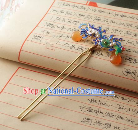 Asian Chinese Traditional Hanfu Hair Accessories Ancient Palace Blueing Hairpins for Women