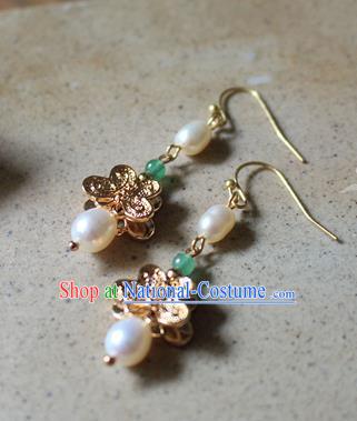 Asian Chinese Traditional Jewelry Accessories Ancient Hanfu Pearls Earrings for Women