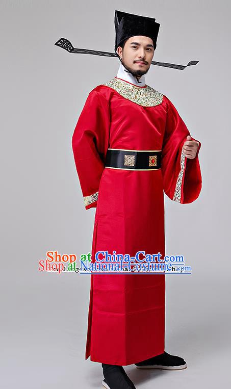 Chinese Ancient Song Dynasty Drama Prime Minister Costumes and Hat for Men