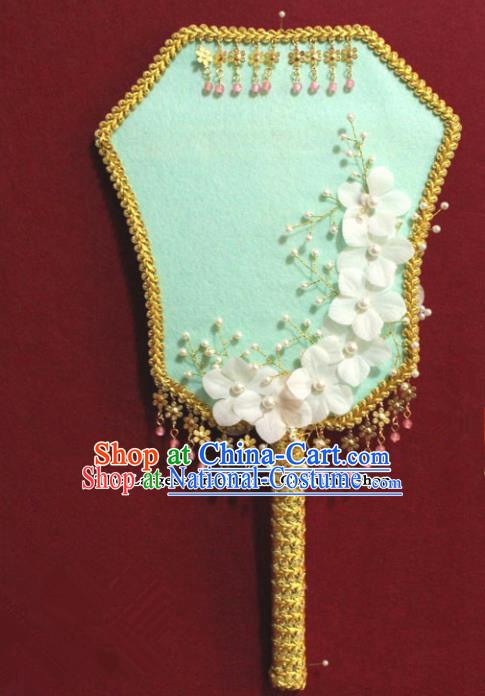 Chinese Traditional Green Palace Fans Ancient Wedding Jewelry Accessories for Women