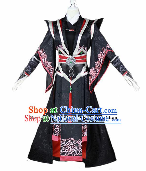 Chinese Traditional Cosplay Nobility Lady Female Knight Black Costumes Ancient Swordswoman Dress for Women