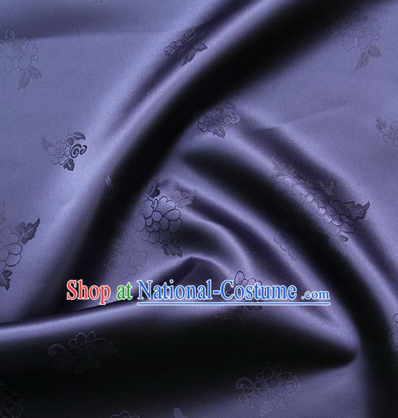 Traditional Asian Cloth Drapery Brocade Korean Hanbok Palace Purple Satin Silk Fabric