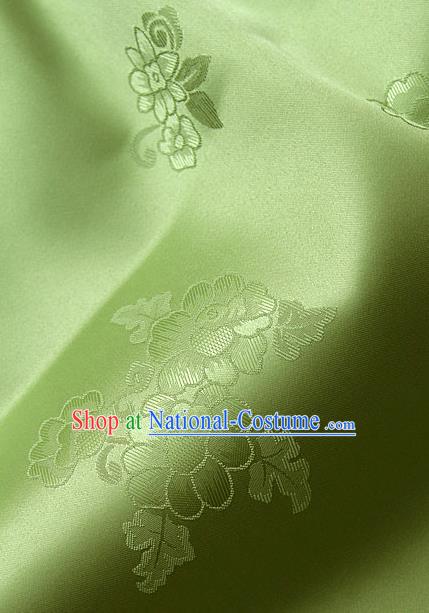 Traditional Asian Cloth Drapery Brocade Korean Hanbok Palace Green Satin Silk Fabric