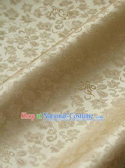 Traditional Asian Classical Pattern Cloth Drapery Golden Brocade Korean Hanbok Palace Satin Silk Fabric