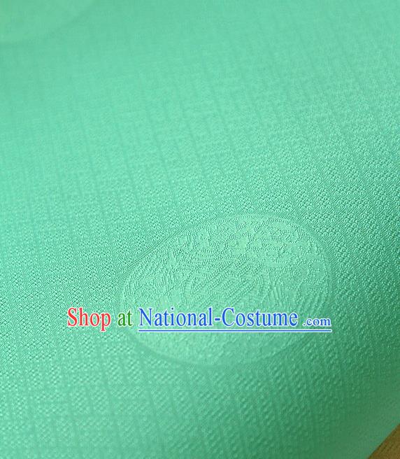 Traditional Asian Classical Pattern Cloth Drapery Green Brocade Korean Hanbok Palace Satin Silk Fabric