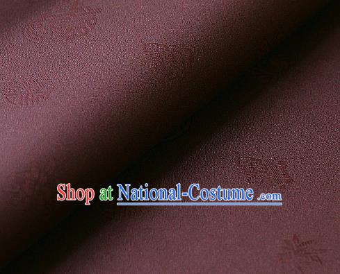 Traditional Asian Classical Pattern Cloth Drapery Purplish Red Brocade Korean Hanbok Palace Satin Silk Fabric