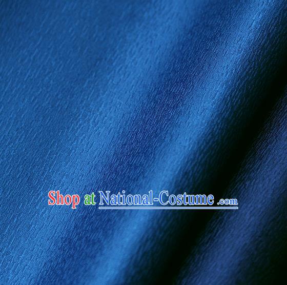 Traditional Asian Classical Blue Brocade Cloth Drapery Korean Hanbok Palace Satin Silk Fabric