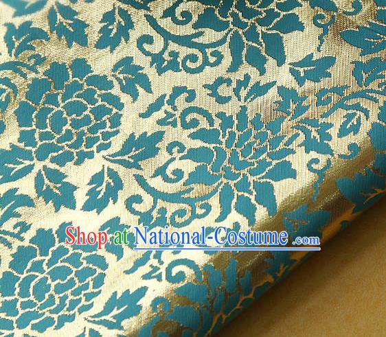 Traditional Asian Classical Gilding Pattern Brocade Cloth Drapery Korean Hanbok Palace Satin Silk Fabric