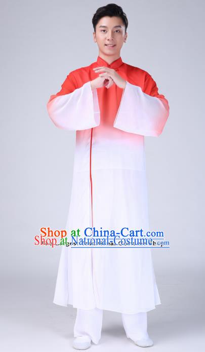 Chinese Traditional Folk Dance Clothing Classical Dance Red Costumes for Men