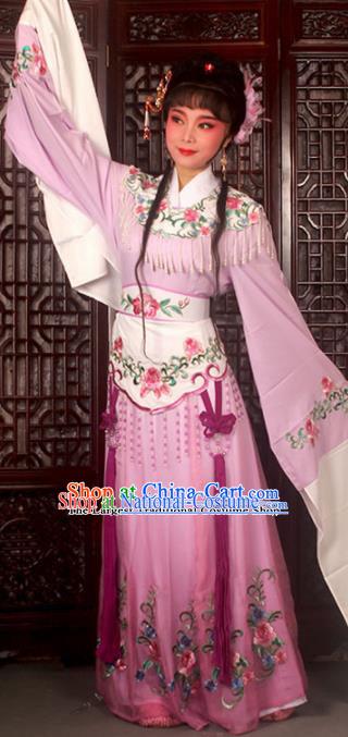 Traditional Chinese Peking Opera Costumes Ancient Peri Princess Lilac Dress for Adults