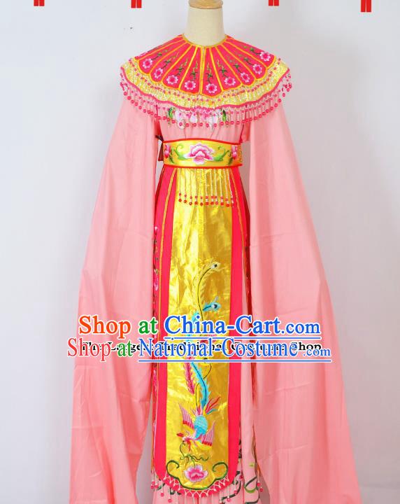 Chinese Ancient Palace Princess Embroidered Pink Dress Traditional Peking Opera Actress Costumes for Adults