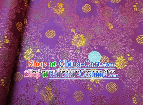 Traditional Chinese Royal Pattern Purple Brocade Tang Suit Fabric Silk Fabric Asian Material