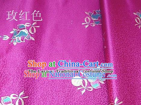 Traditional Chinese Royal Tulipa Pattern Rosy Brocade Tang Suit Fabric Silk Fabric Asian Material