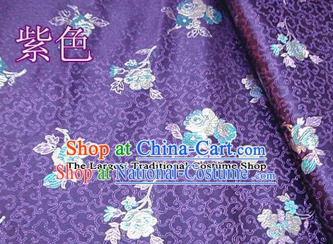 Traditional Chinese Royal Pattern Purple Brocade Tang Suit Fabric Silk Fabric Asian Material