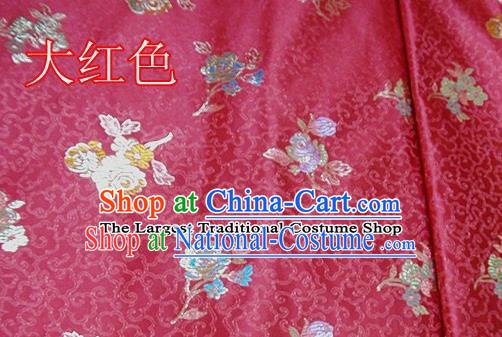 Traditional Chinese Royal Pattern Red Brocade Tang Suit Fabric Silk Fabric Asian Material