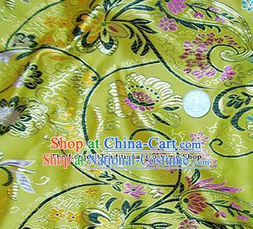 Traditional Chinese Royal Pattern Yellow Brocade Tang Suit Fabric Silk Fabric Asian Material