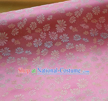 Asian Traditional Classical Pattern Pink Brocade Cloth Drapery Korean Hanbok Palace Satin Silk Fabric