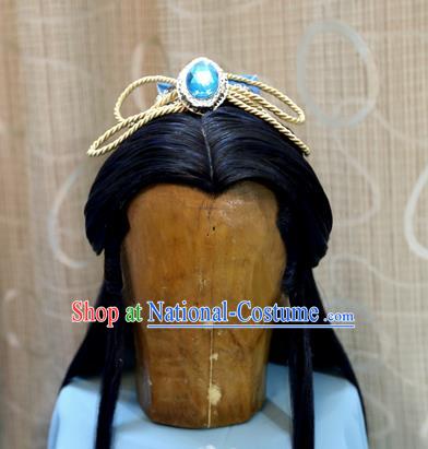 China Ancient Tang Dynasty Cosplay Swordsman Prince Wig Sheath and Hair Accessories Hairpins