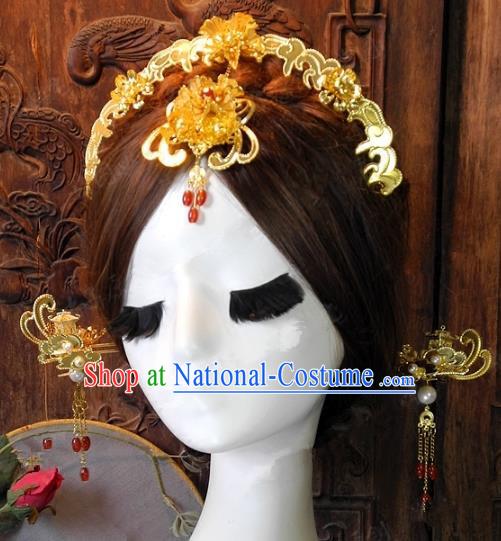 Chinese Handmade Classical Hairpins Ancient Hanfu Hair Clasp Headdress Hair Accessories for Women