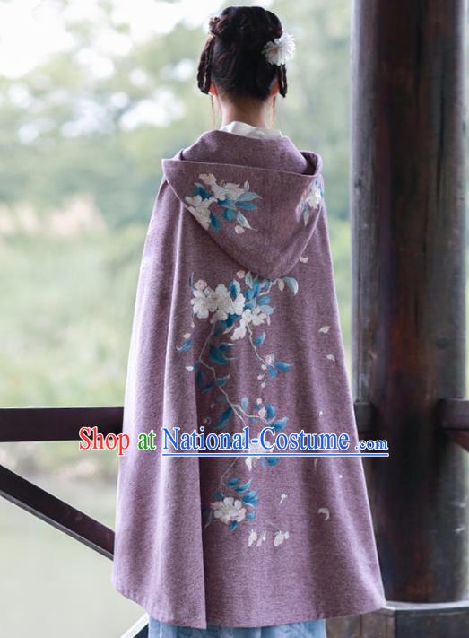 Traditional Chinese Ancient Ming Dynasty Princess Costume Embroidered Hanfu Cloak for Women