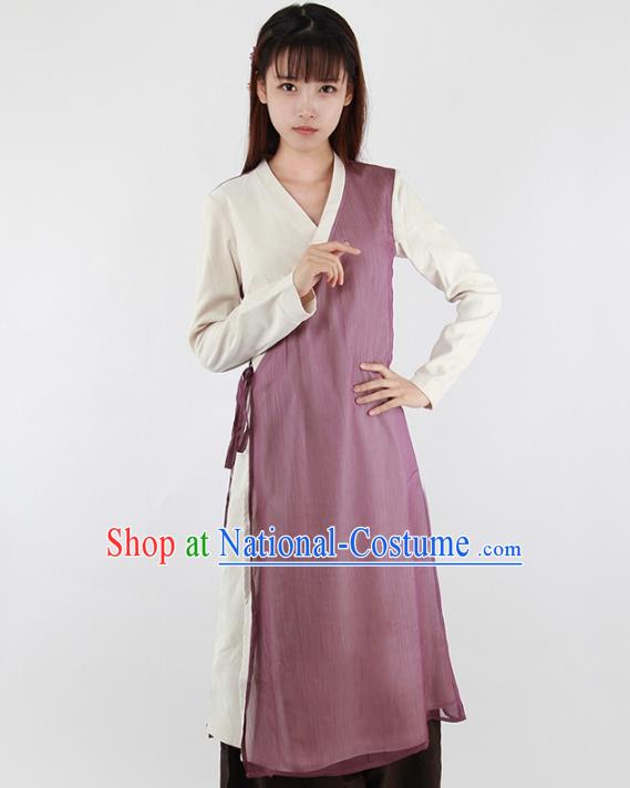 Traditional Chinese National Costume Embroidered Cheongsam Shirts Hanfu Dress for Women