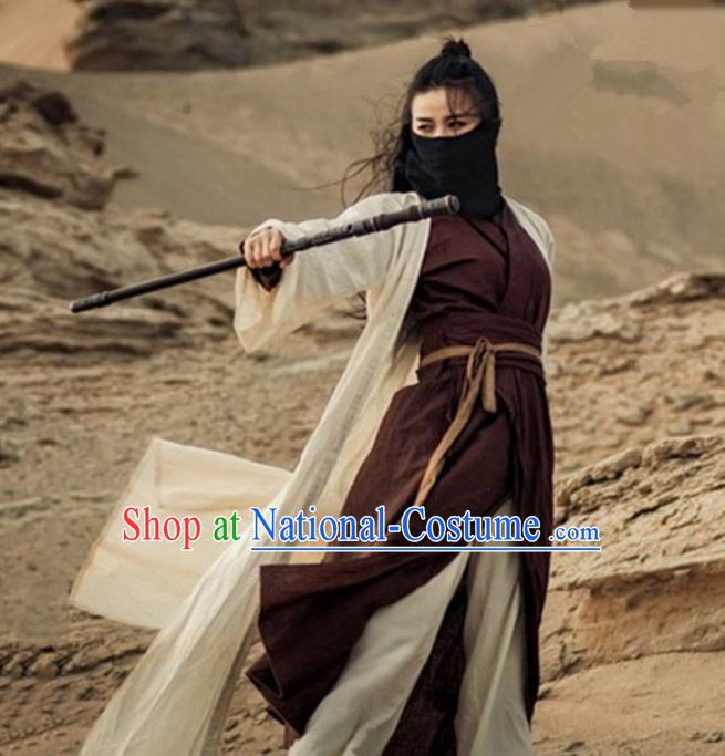 Traditional Chinese Ming Dynasty Female Knight-errant Costume Ancient Swordswoman Clothing for Women