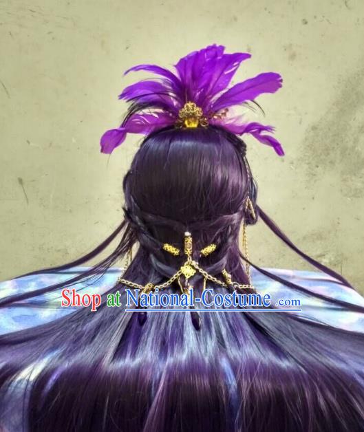 Ancient Chinese Costume hanfu Chinese Wedding Dress traditional china Cosplay Swordsman Wig Clothing Headwear