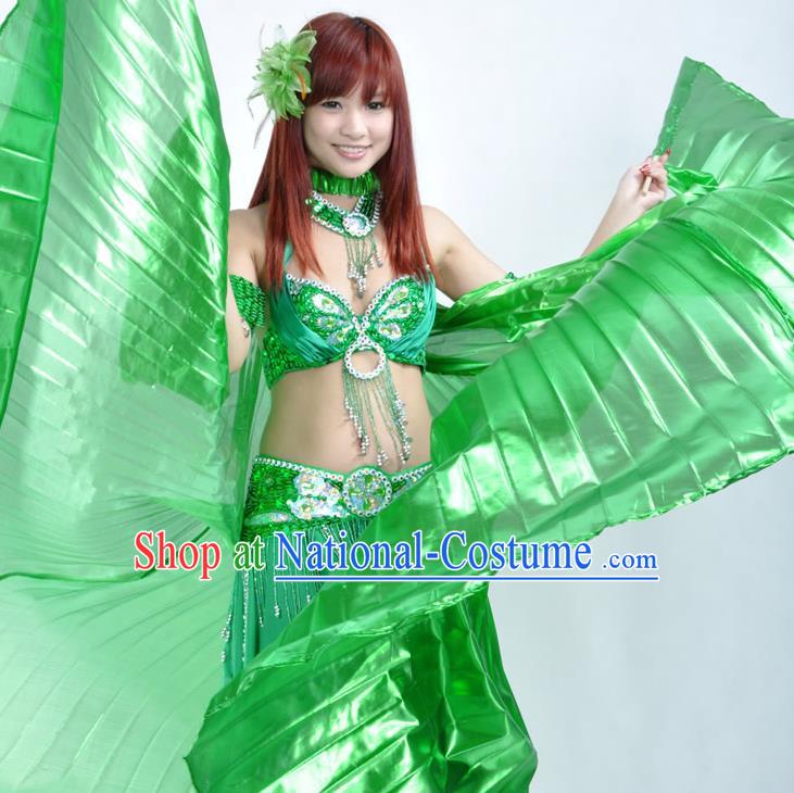 Asian Indian Belly Dance Prop Green Wings India National Stage Performance Large Wing for Women