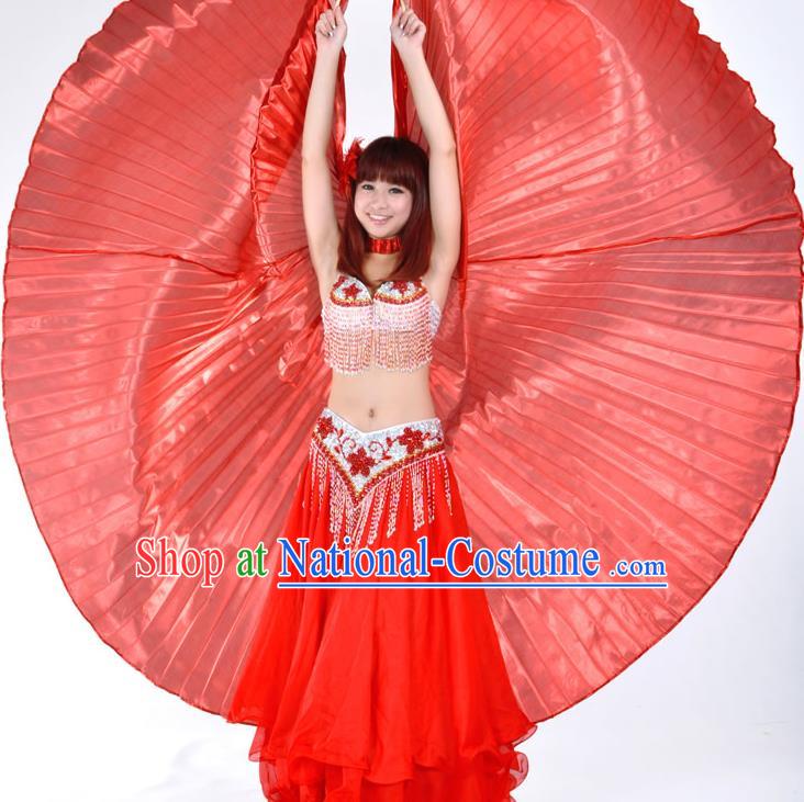 Asian Indian Belly Dance Prop Red Wings India National Stage Performance Large Wing for Women