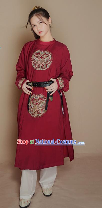 Asian China Ancient Costume Chinese Tang Dynasty Imperial Bodyguard Embroidered Clothing for Women