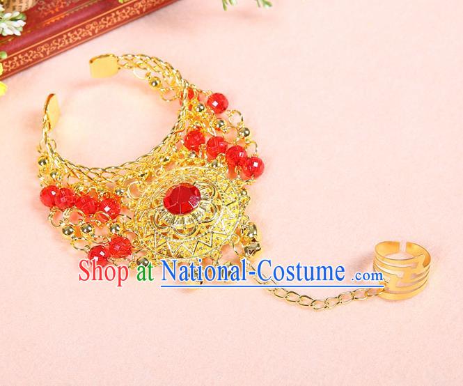 Top Belly Dance Accessories Red Crystal Bracelets for Women