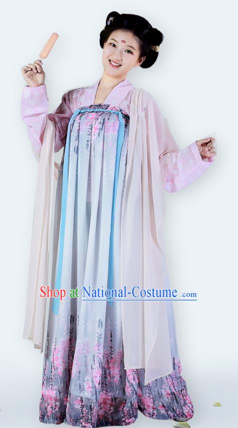 Traditional Chinese Ancient Tang Dynasty Palace Princess Dress Clothing for Women