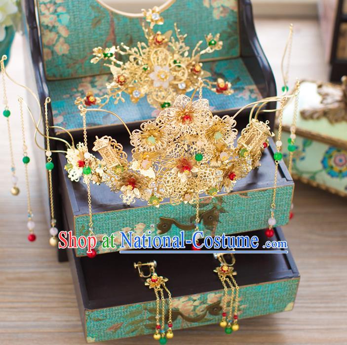 Chinese Hair Jewelry Accessories Xiuhe Suit Hairpins Headwear Headdress Hair Crown for Women