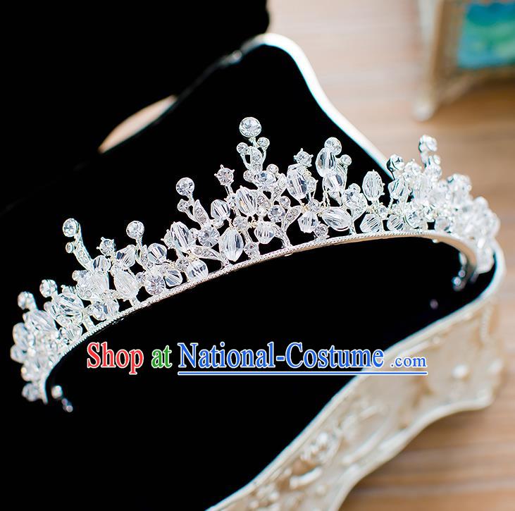 Handmade Classical Hair Accessories Baroque Bride Zircon Royal Crown Headwear for Women