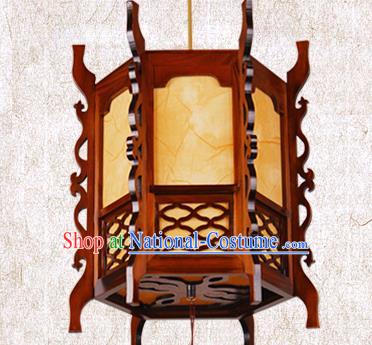 Traditional Chinese Wood Carving Palace Lanterns Handmade Hanging Lantern Ancient Ceiling Lamp