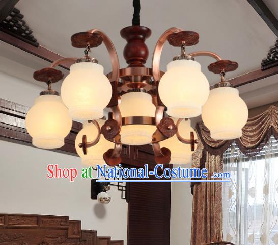 Traditional Chinese Palace Lanterns Handmade Seven-Lights Lantern Ancient Ceiling Lamp