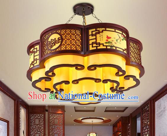 Traditional Chinese Wood Ceiling Palace Lanterns Handmade Lantern Ancient Hanging Lamp