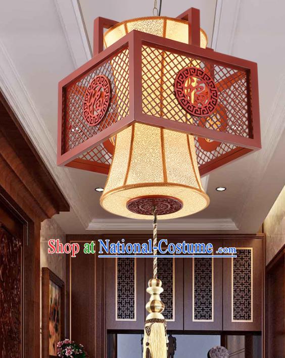 Traditional Chinese Wood Ceiling Palace Lanterns Handmade Hanging Lantern Ancient Lamp