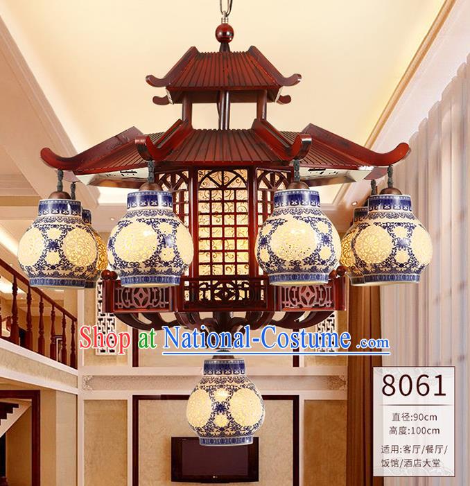 Traditional Chinese Ceiling Palace Lanterns Handmade Wood Lantern Ancient Lamp