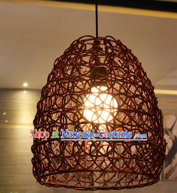 Traditional Chinese Rattan Hanging Lanterns Handmade Ceiling Lantern Ancient Lamp