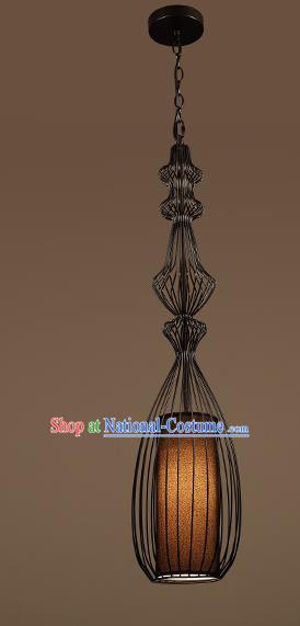 Traditional Chinese Black Iron Birdcage Ceiling Lanterns Ancient Handmade Hanging Lantern Ancient Lamp